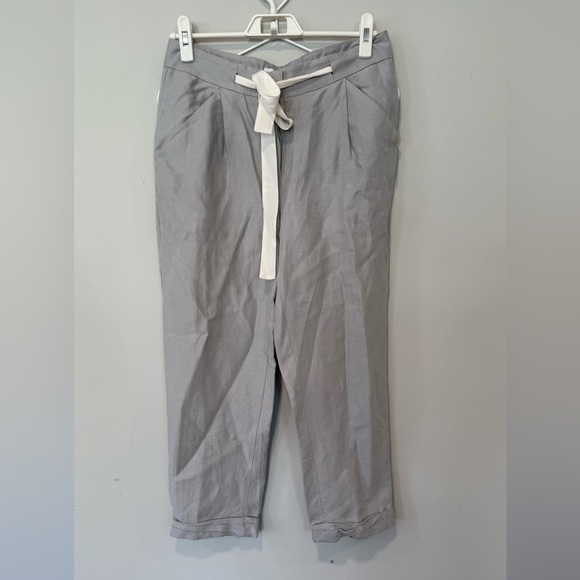 Aritzia Wilfred Allant Pant Cropped Gray Linen Trouser, Size 2 1746 - Picture 3 of 12